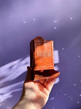 Vintage Red MATCHES Wall-Mounted Tin Match Holder